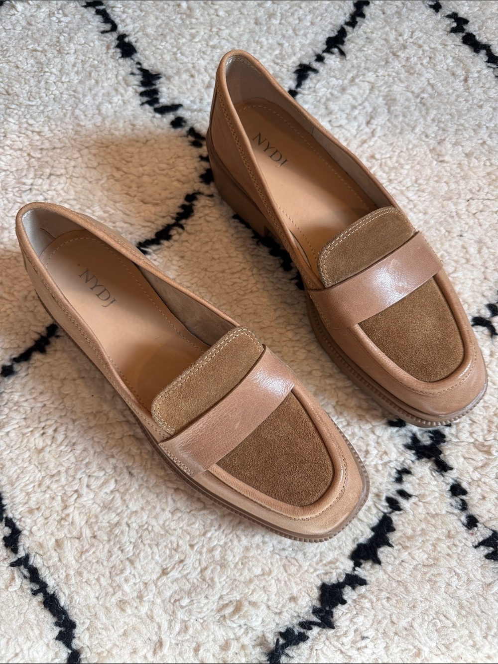 NYDJ Leather or Suede Lug Loafers Heidi Oyster